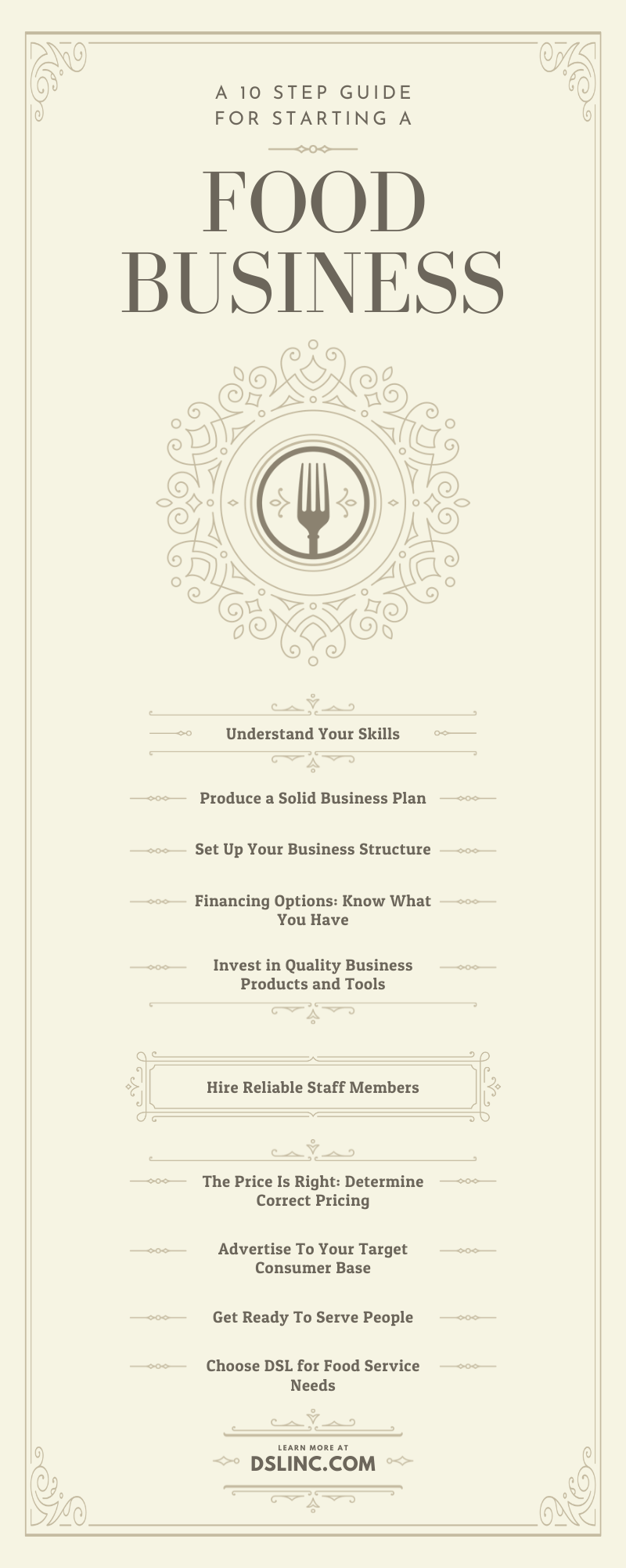 A 10 Step Guide for Starting a Food Business