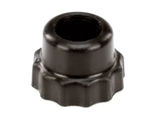 a black plastic object with a hole