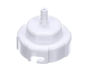 a white plastic cap with a nozzle