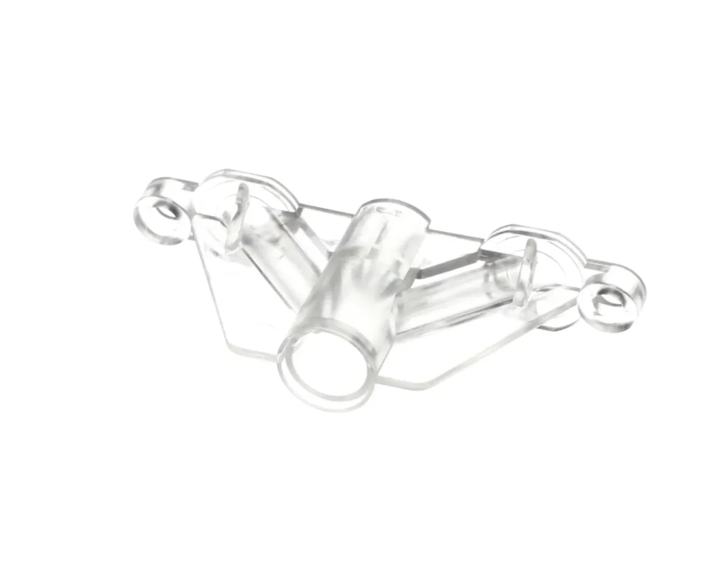 a clear plastic object with two holes