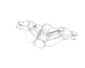 a clear plastic object with two holes