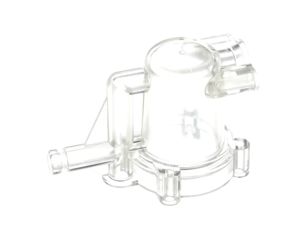 a clear plastic object with handles