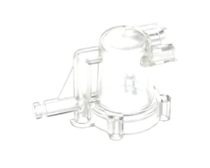 a clear plastic object with handles