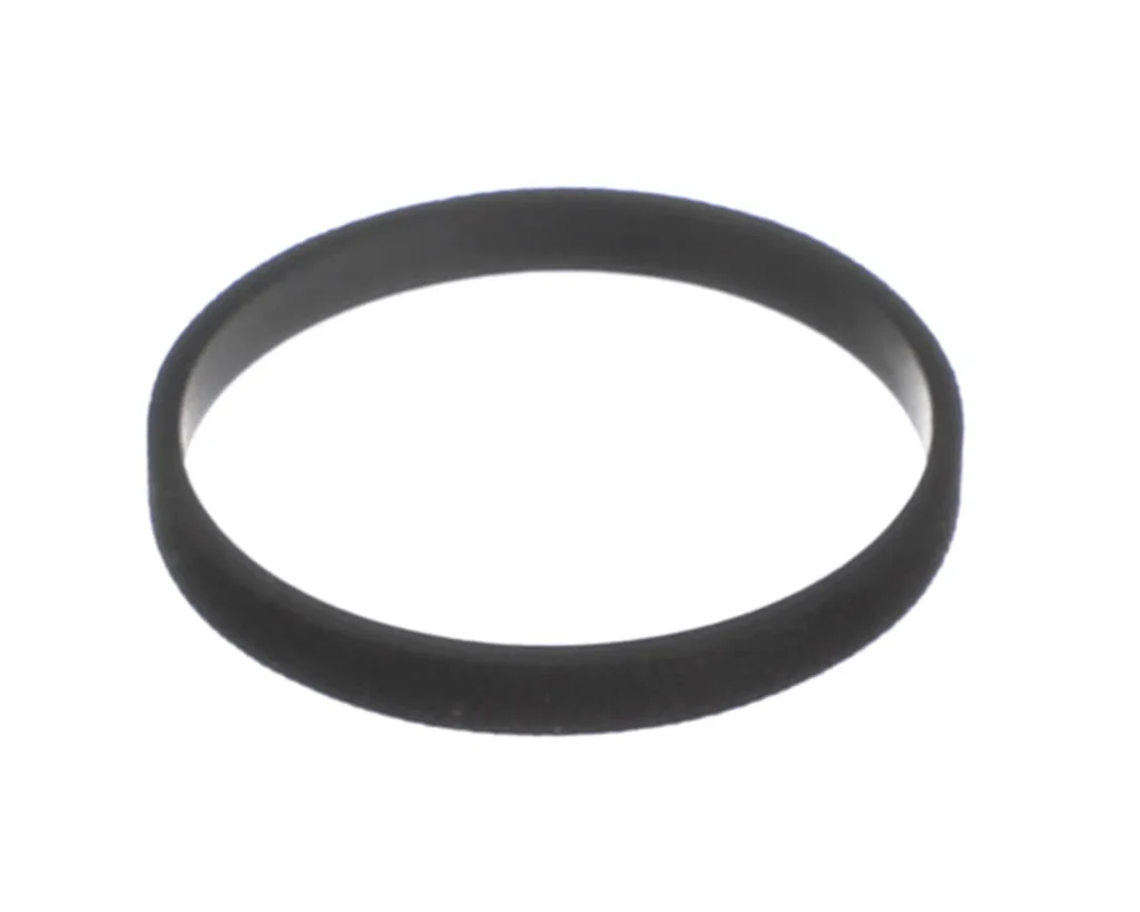 a black rubber ring on a white background