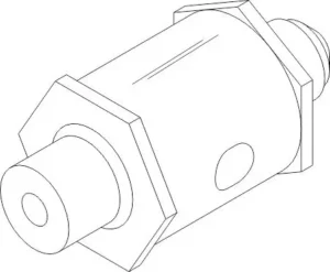 a black and white drawing of a metal object