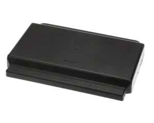 a black rectangular object with a white background