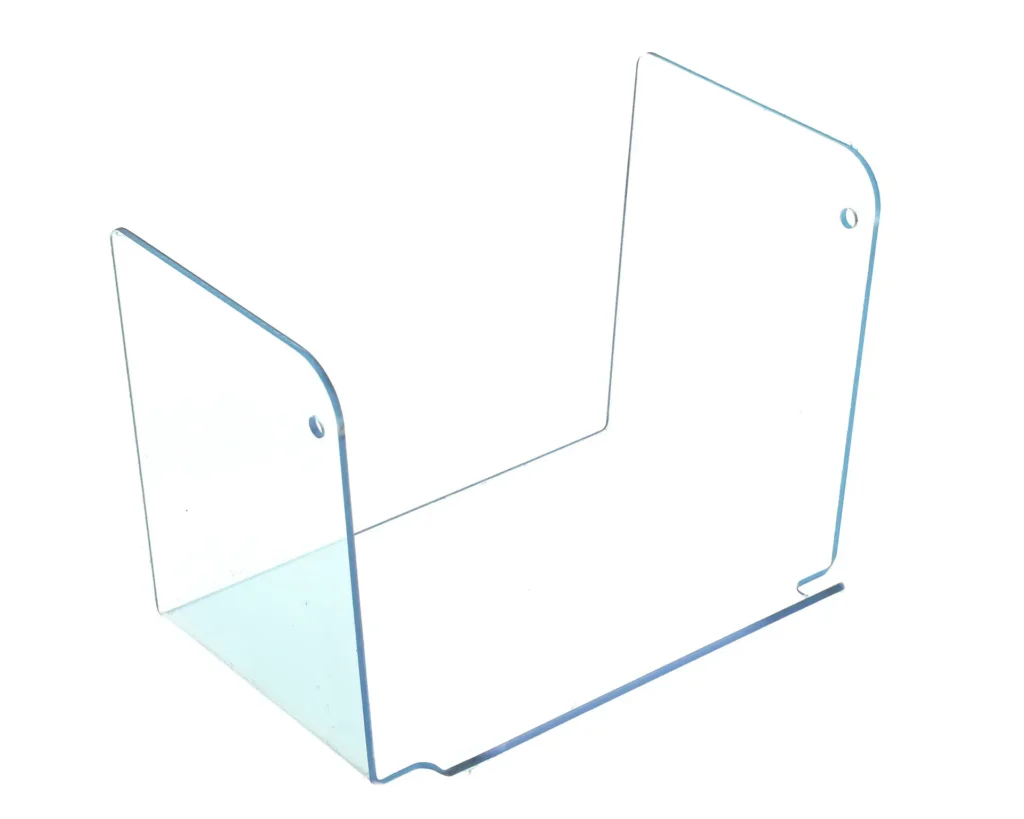 a clear plastic stand with a hole in the middle