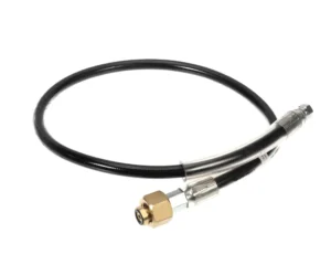 a black and silver hose