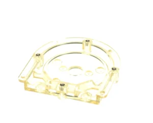 a clear plastic object with holes