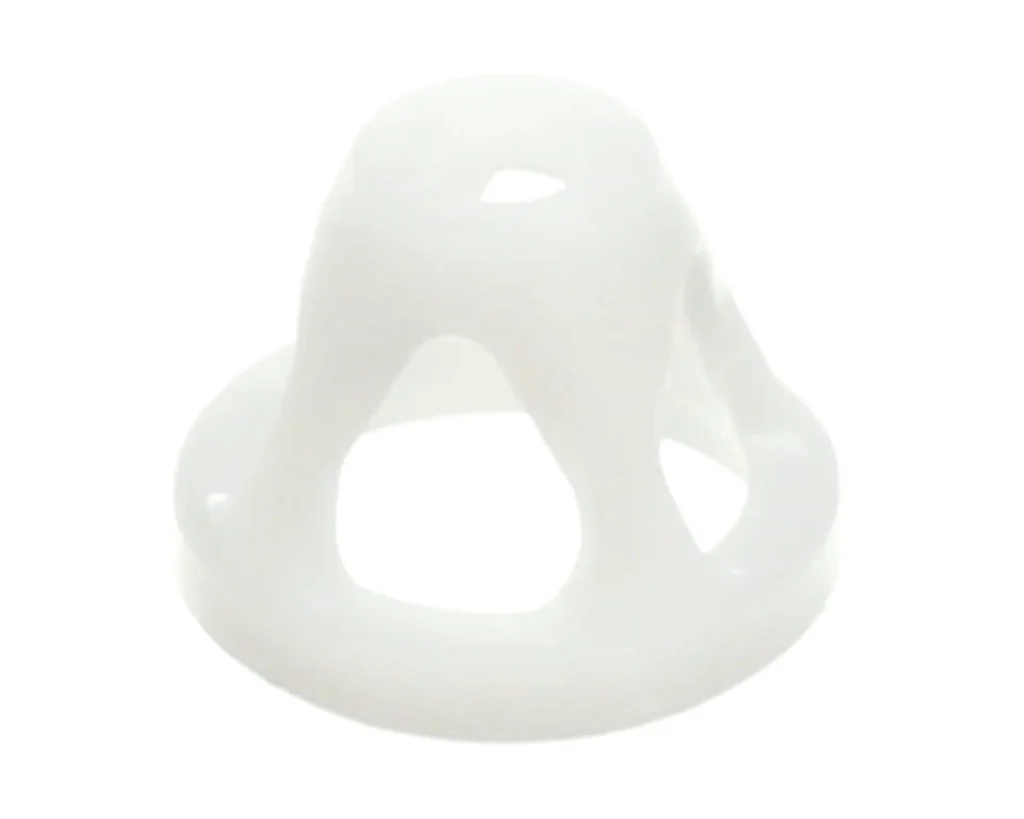 a white plastic cone with holes