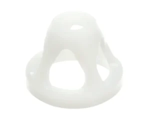 a white plastic cone with holes