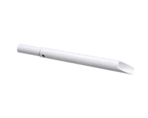 a white plastic tube with a pointed tip