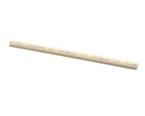 a white pipe with blue lines