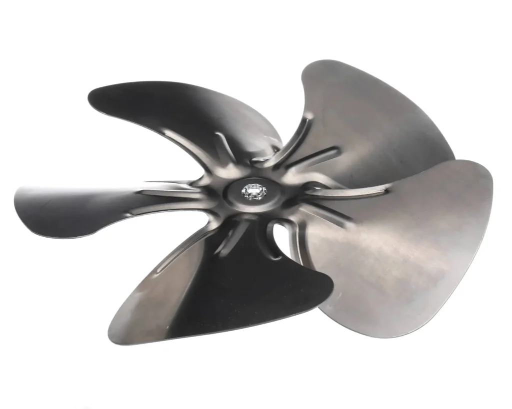 a black and silver fan