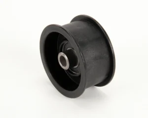 a black wheel with a metal center