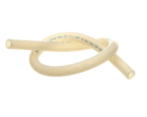 a white flexible tube with blue text