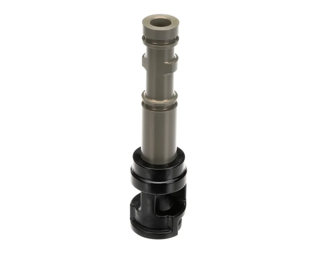 a metal cylinder with a black base