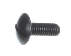 a black screw with a round head