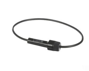 a black cable with a black handle