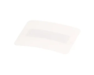 a white rectangular object with a clear strip