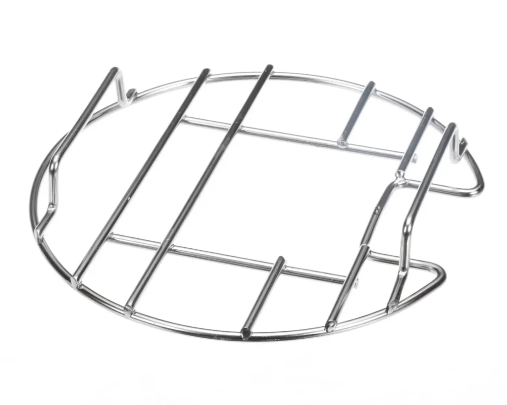 a metal rack with a white background