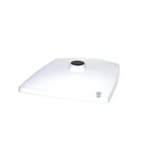 a white square object with a black circle