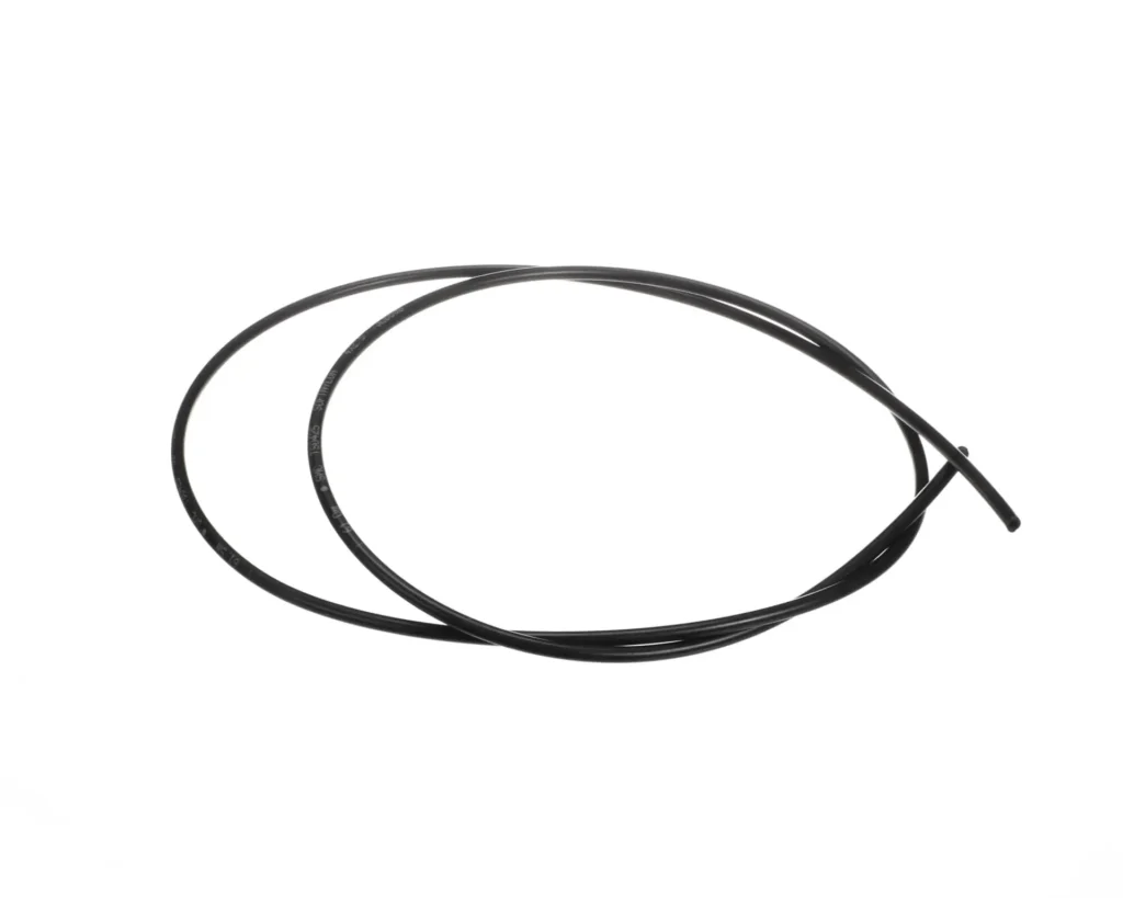 a black wire on a white background