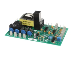 a green circuit board with many small components