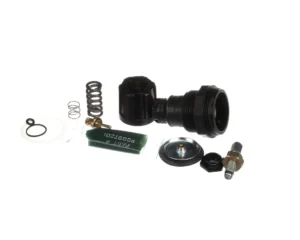 a black metal parts and a spring