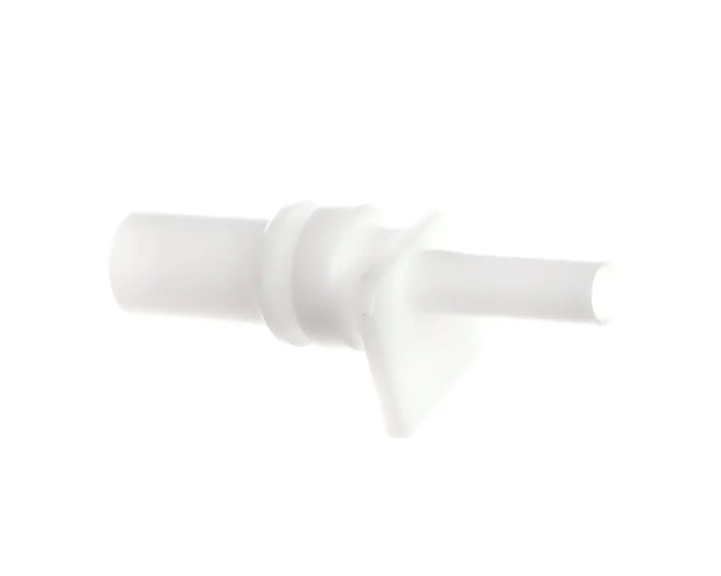 a white plastic tube with a square end