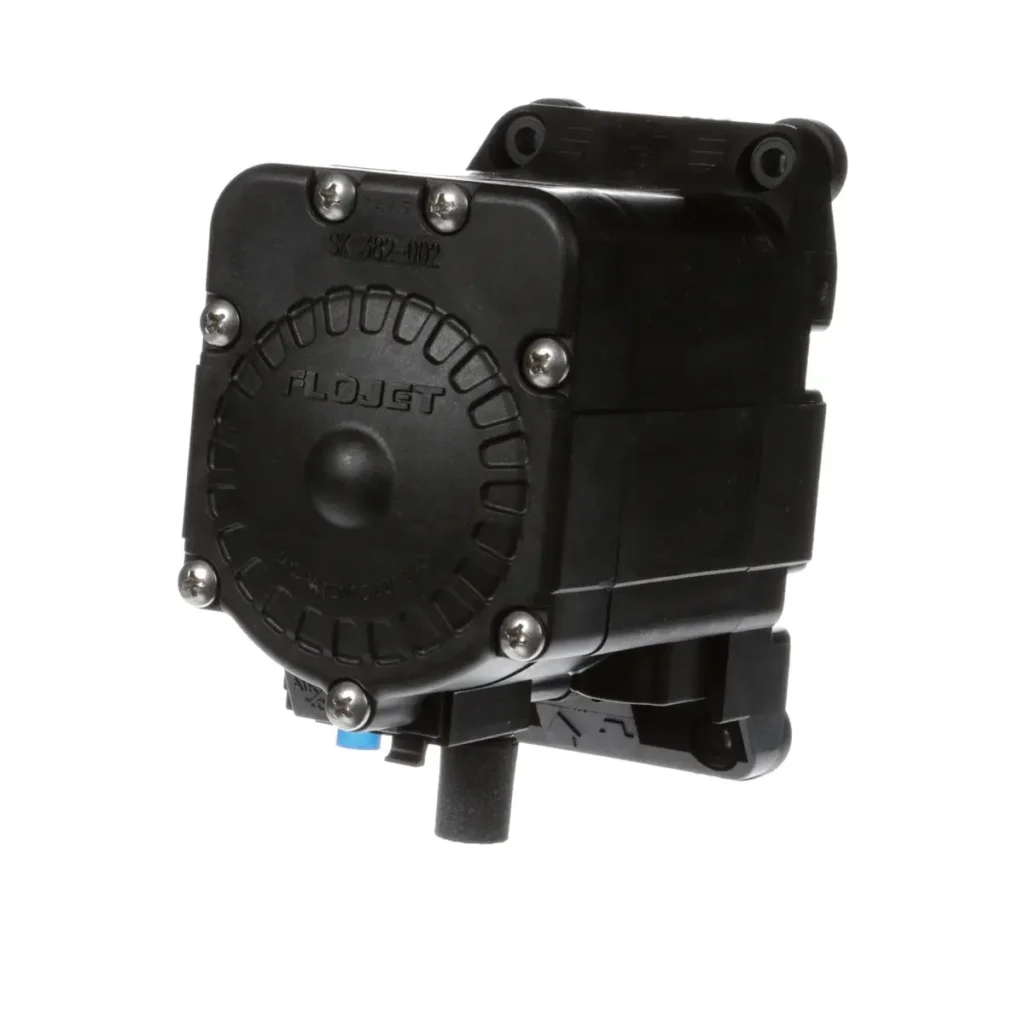 a black plastic device with screws