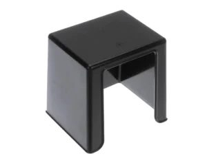 a black plastic object with a hole