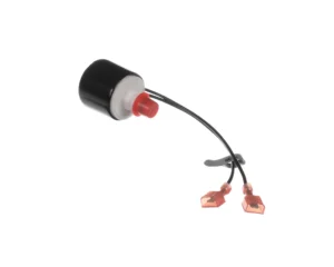 a black and red device with wires
