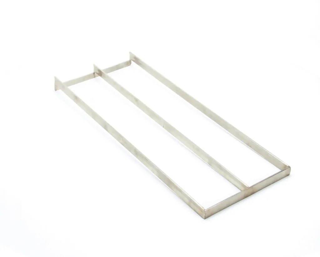 a metal frame on a white background