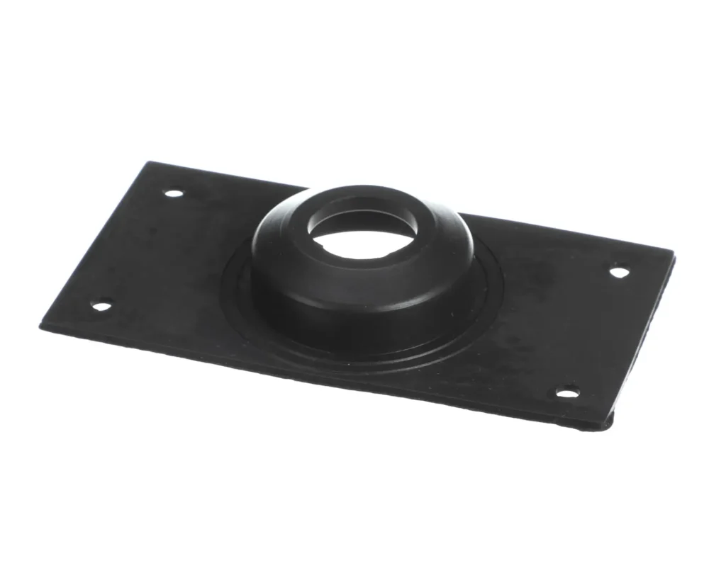 a black plastic object with a hole