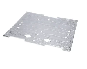 a piece of aluminum with holes
