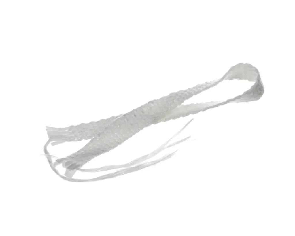 a white rope with strings