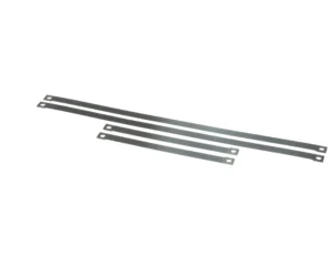 several metal strips with holes