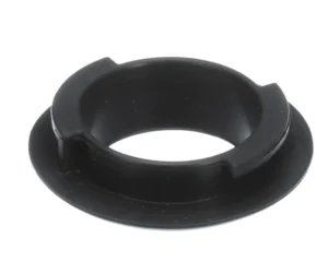 a black round object with a white background