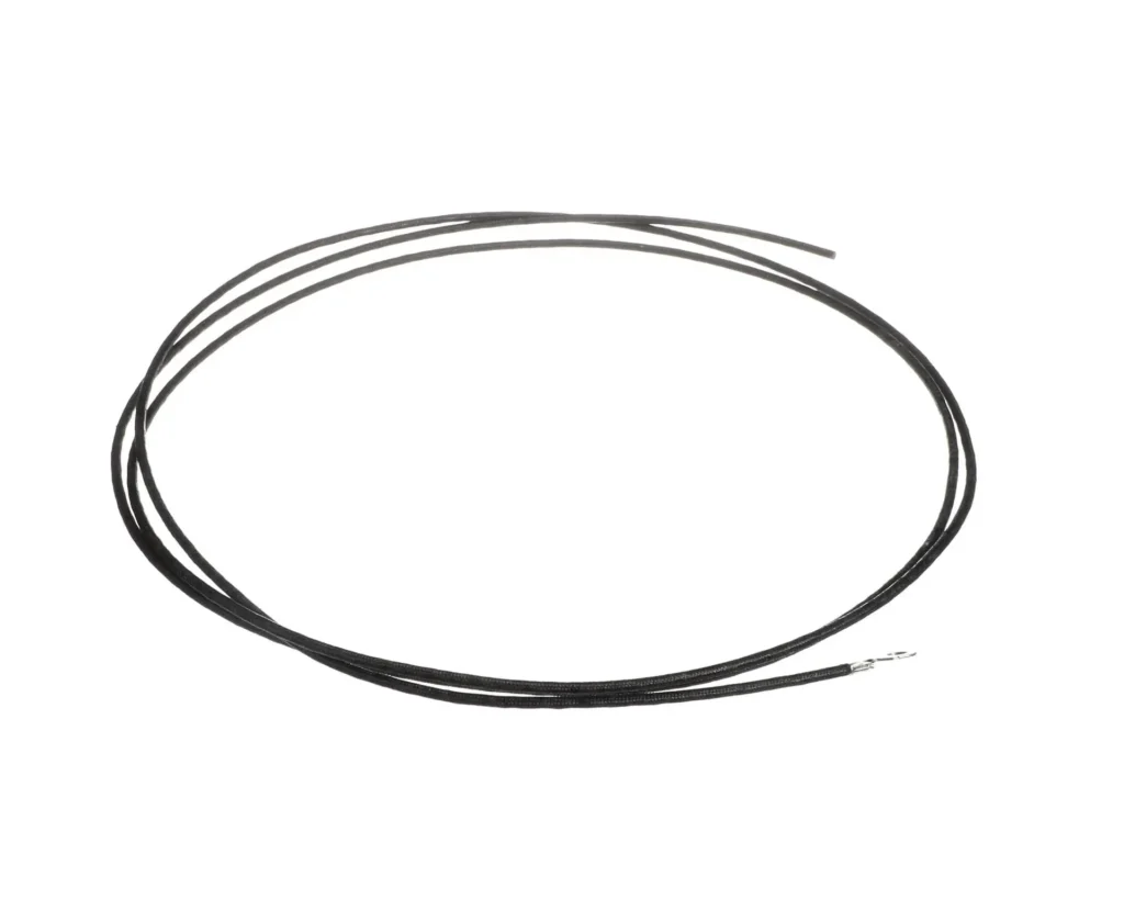 a black wire on a white background