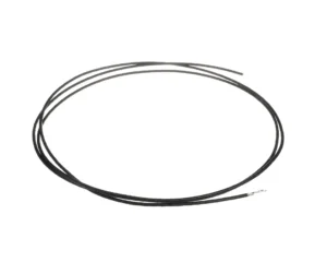 a black wire on a white background