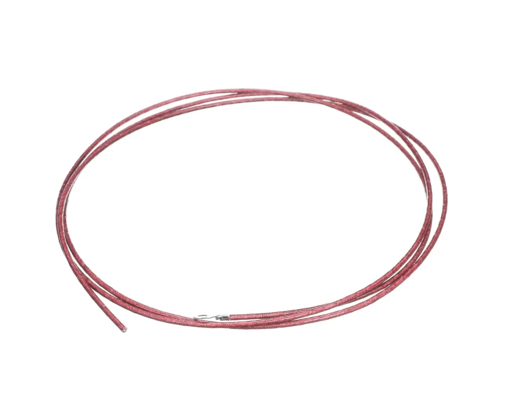 a red wire on a white background