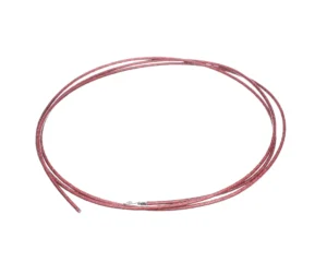 a red wire on a white background