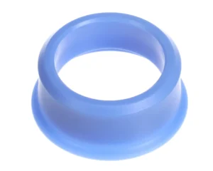 a blue circular object with a white background