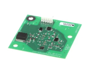 a green circuit board with black and white buttons