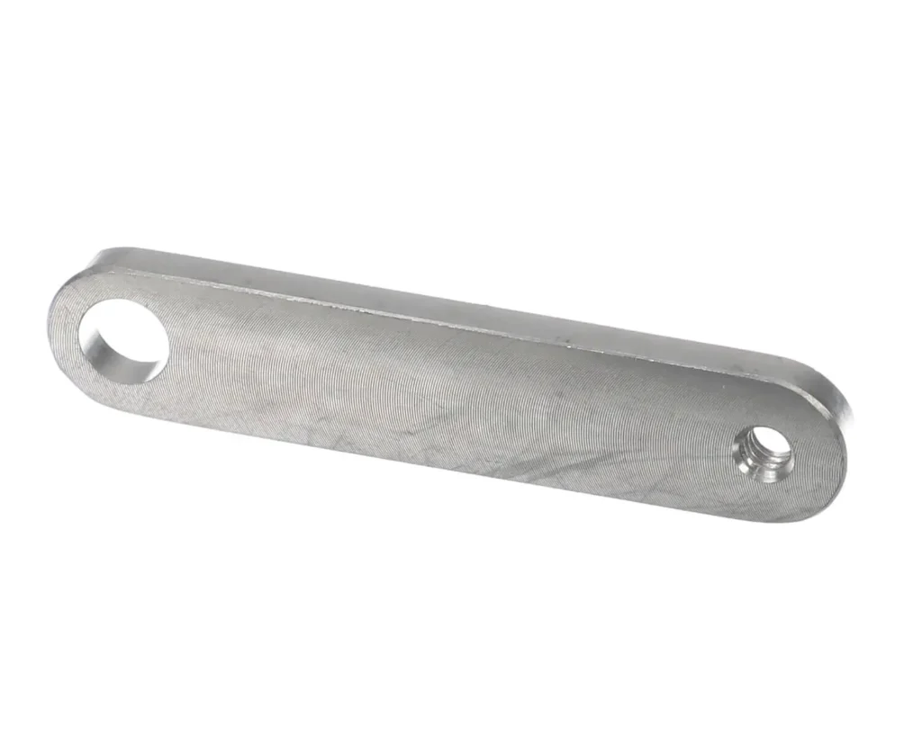a silver rectangular object with holes