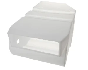 a white plastic object with a hole