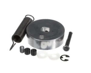 a metal object with a spring and screws