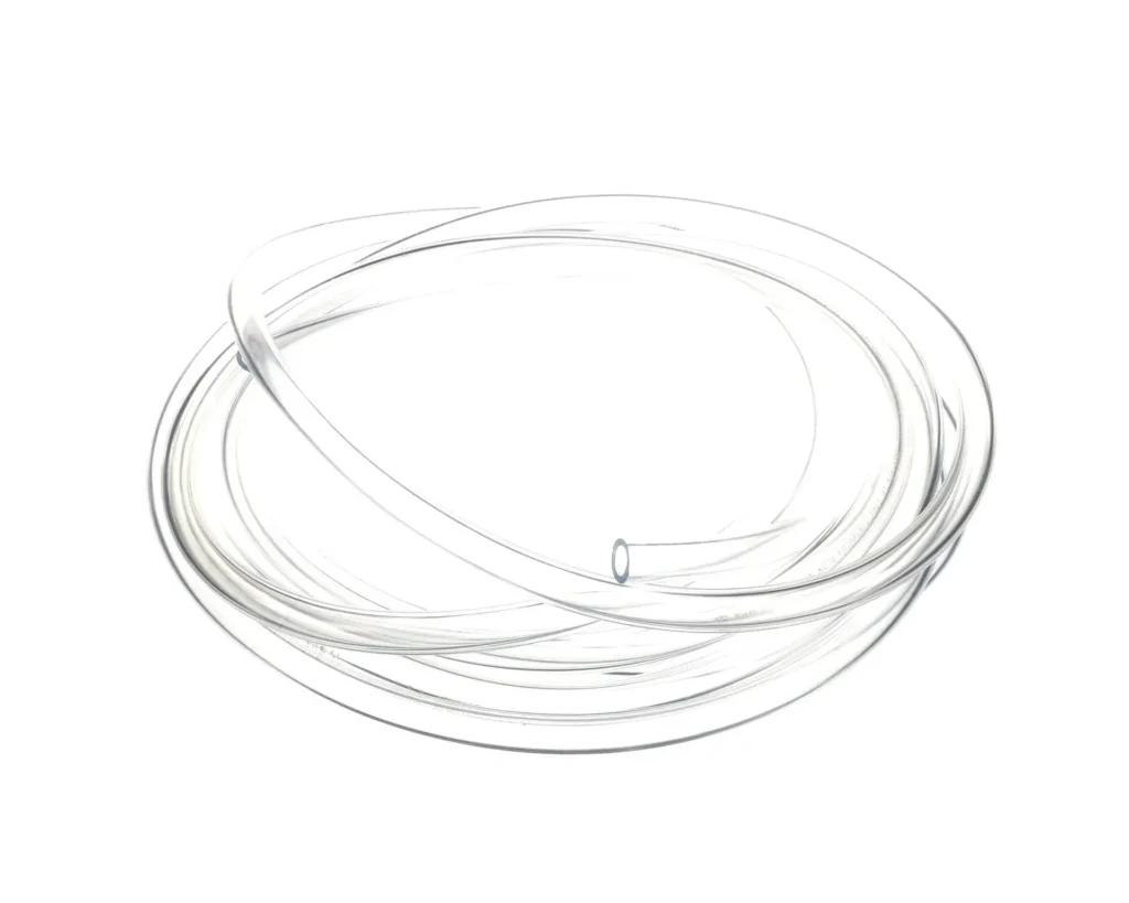 a clear tube on a white background