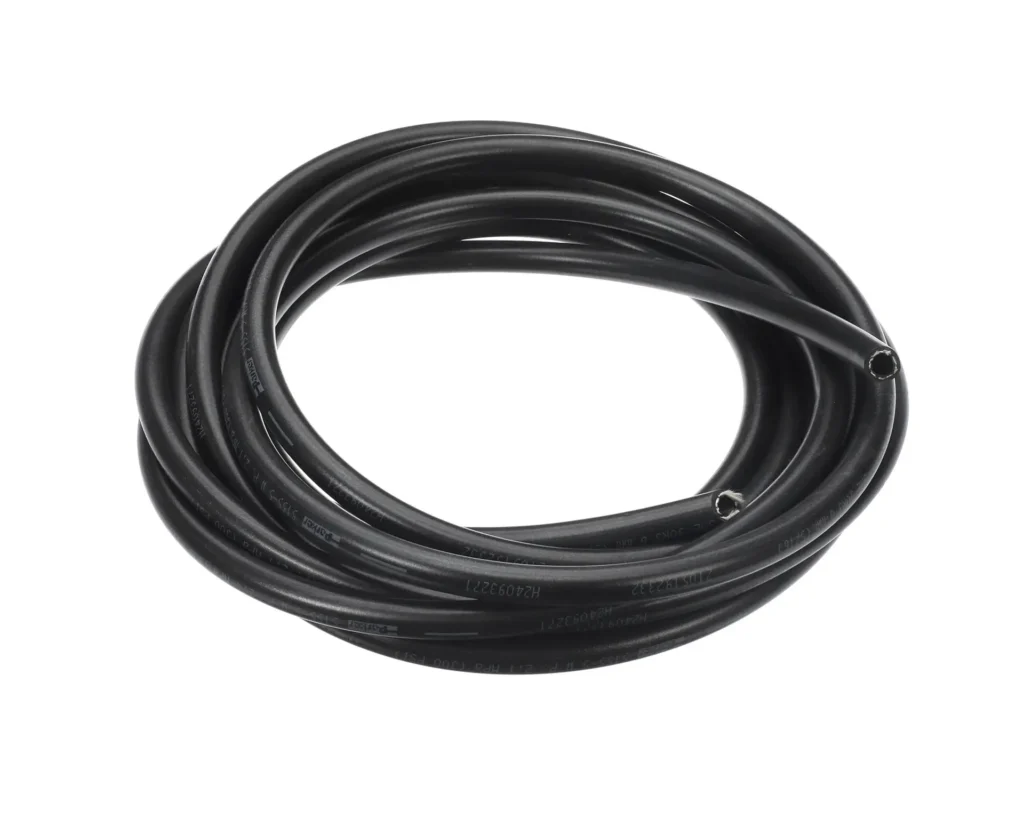 a black wire on a white background